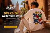 T-shirt oversize AKEWA  FLY confectionné avec du coton premium 240 gr /m2 confort durable et coupe structurée